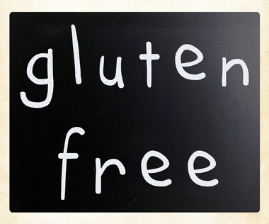 Gluten free diet concept - handwritten with white chalk on a bla